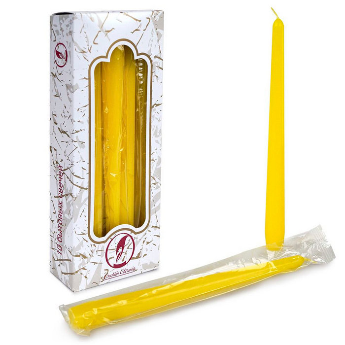 свеча античная 10 шт желтая