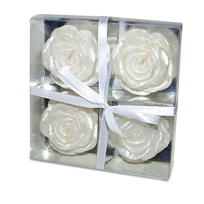 набор свечей розочки перламутровые