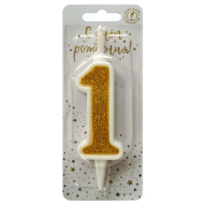 свеча тортовая 1 "суперблеск" золото