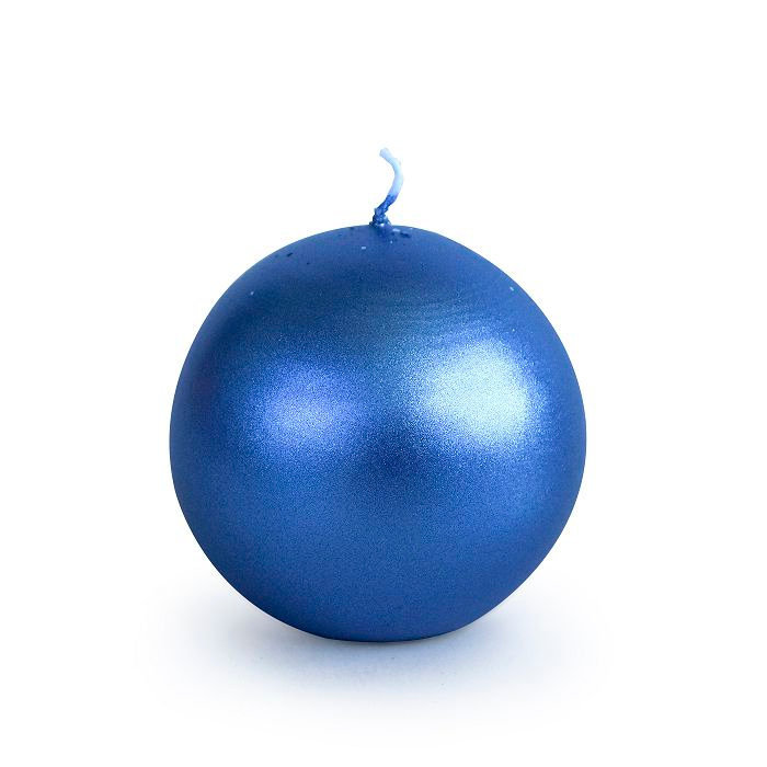 свеча шар 55 синий блеск