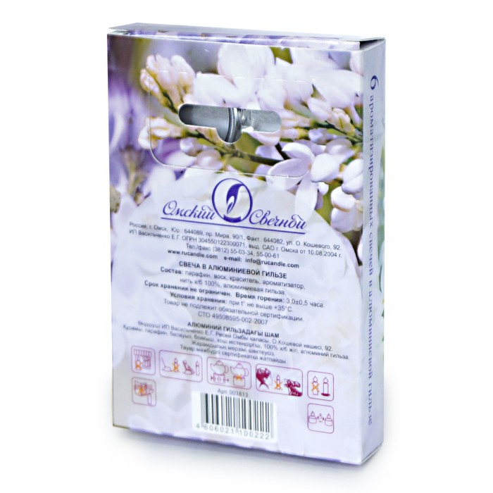 свеча чайная 12 гр ароматизированная 6 шт/уп цветы
