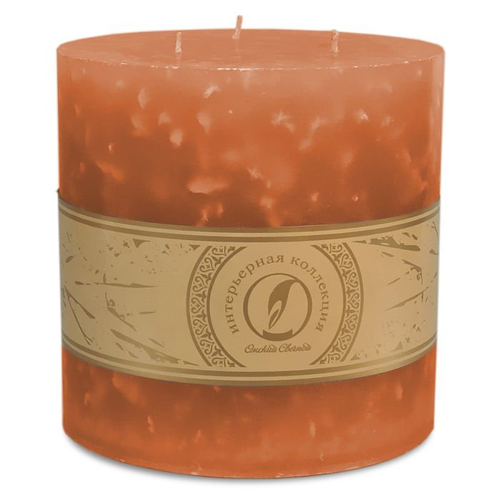 свеча цилиндр d150h150 3 фитиля облепиховый