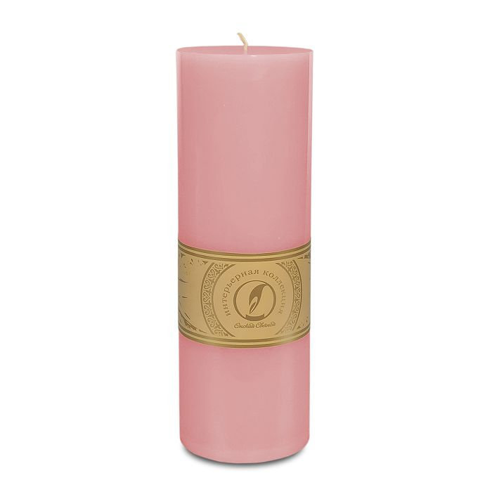 свеча цилиндр d80h255 розовый