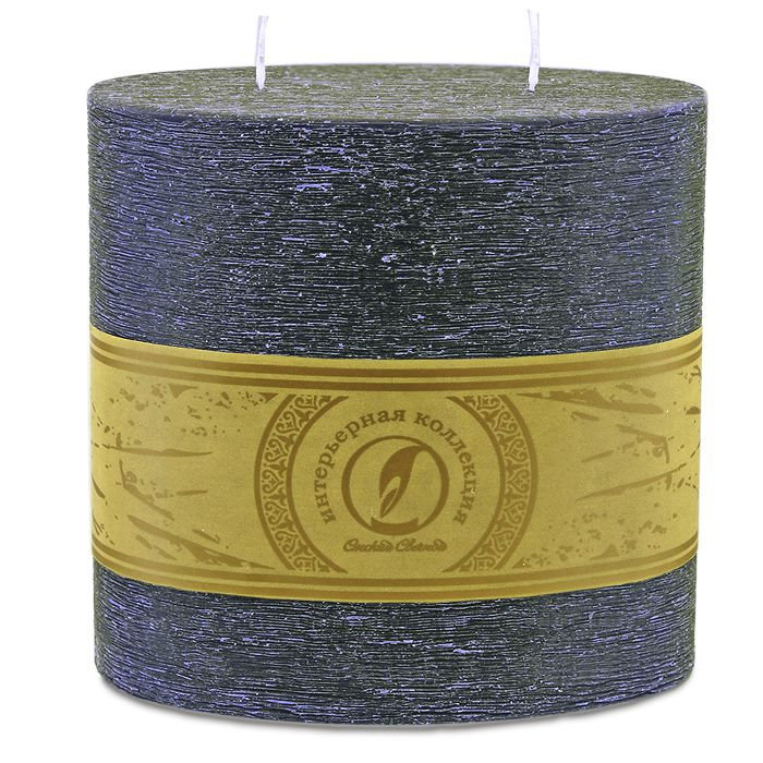 свеча овальная призма 150х75х150 2 фитиля черный