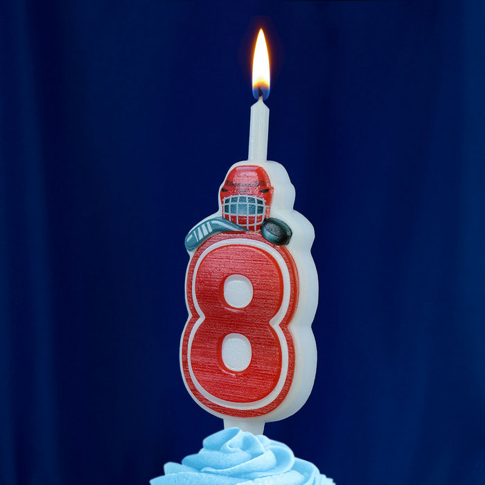 Свеча тортовая 8 "Хоккей"