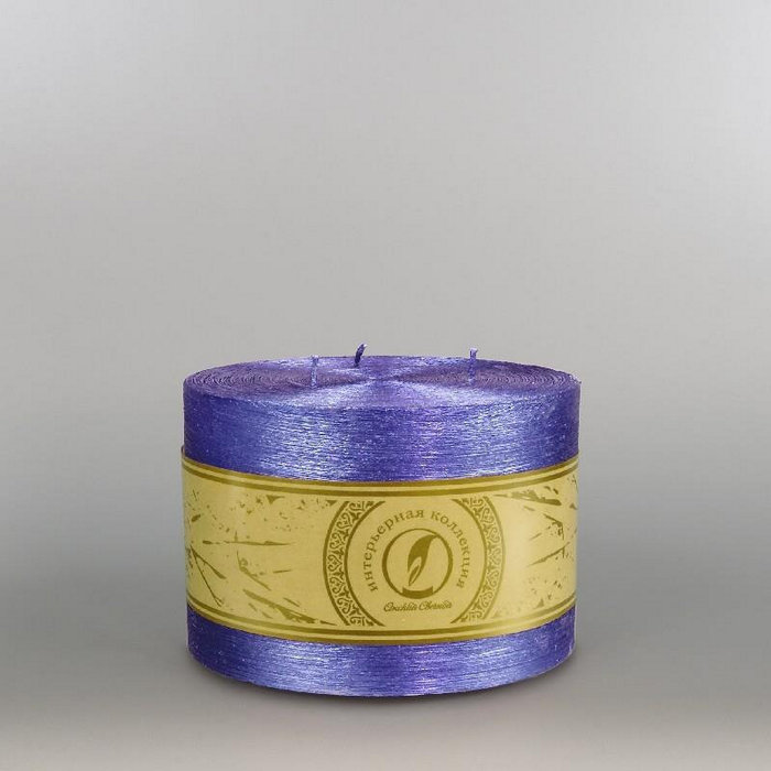 свеча цилиндр d150h105 3 фитиля темно-фиолетовый