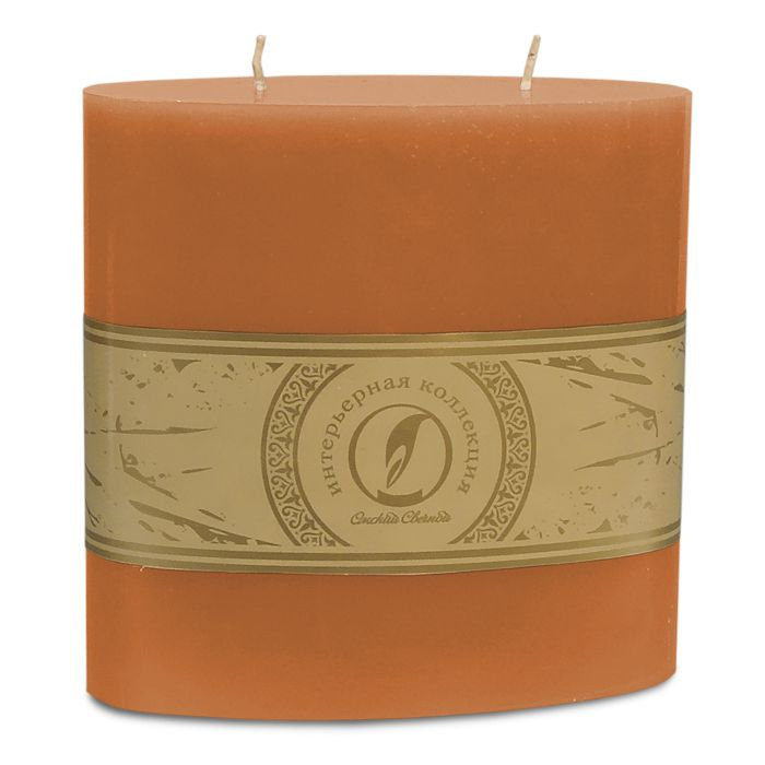 свеча овальная призма 150х75х150 2 фитиля терракотовый