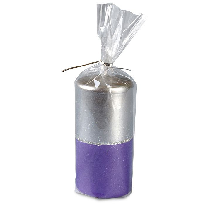 свеча пенек 60х125 серебристо-сиреневая