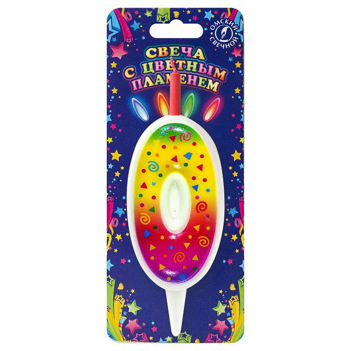 свеча торт. с цветным пламенем 0