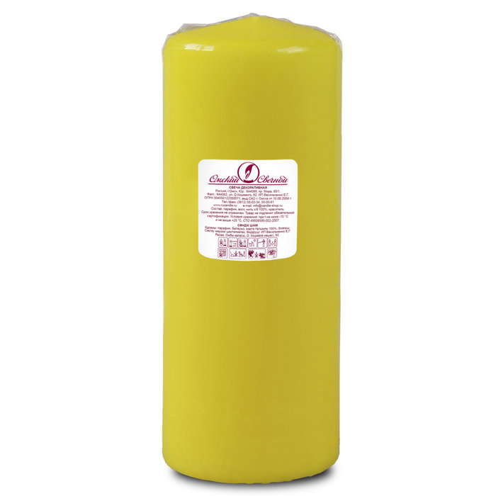 свеча пеньковая 80х200 желтая