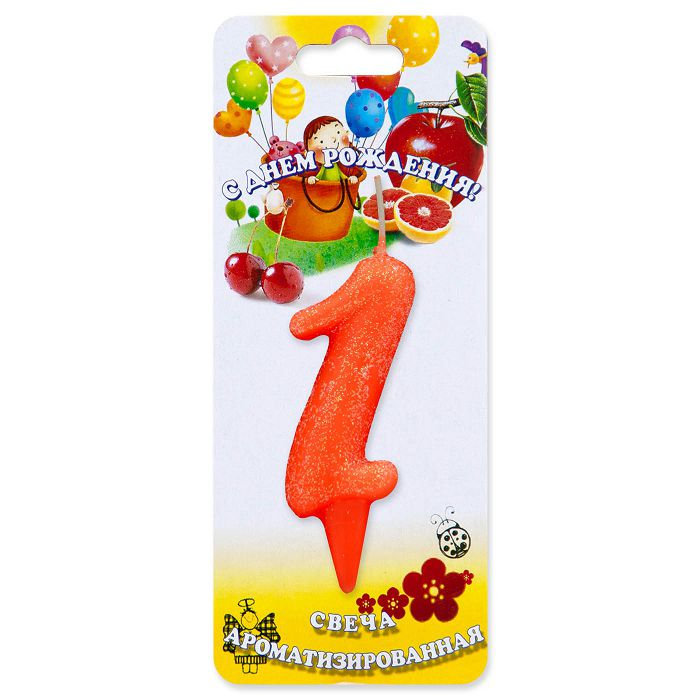 свеча тортовые ароматизированные цифры-мармеладки 1