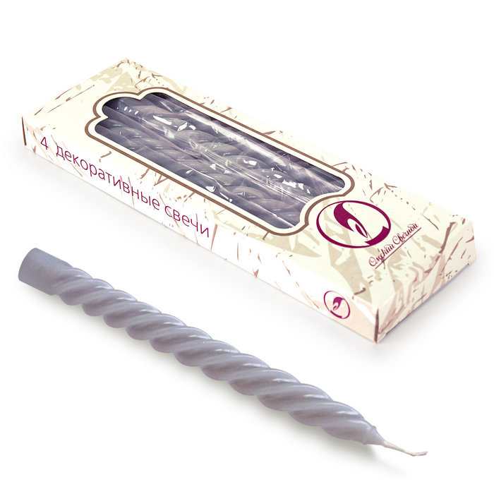 свеча витая 4 шт серая