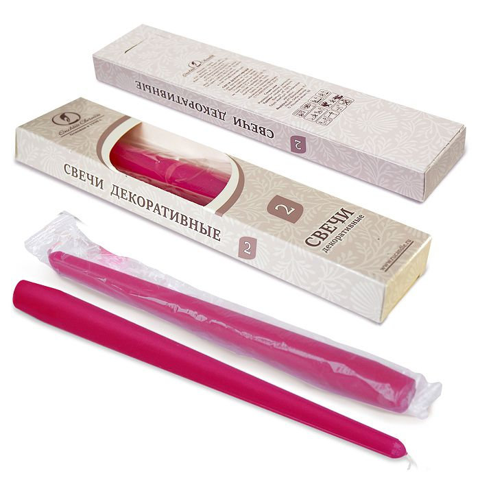 свеча античная 2 шт темно-розовая