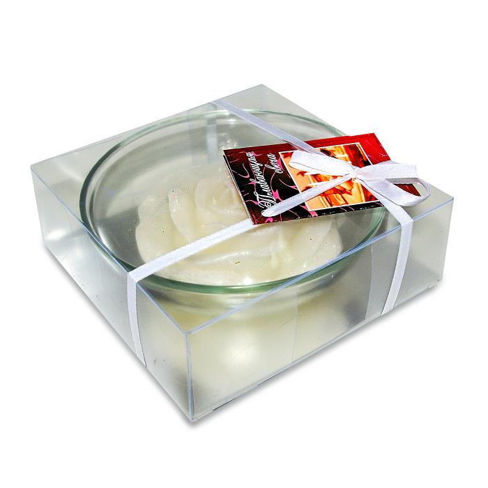 свеча роза кремовая плавающая