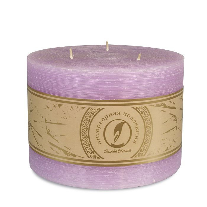 свеча цилиндр d150h105 3 фитиля сиреневый
