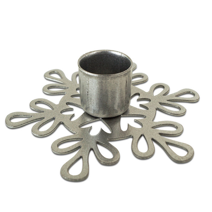 подсвечник "снежный лепесток" цвет серебро