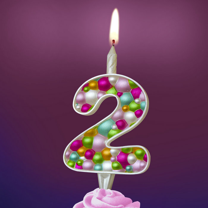 свеча тортовая 2 "Пузырьки" микс