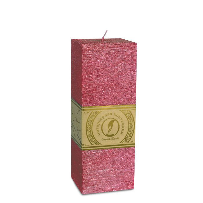 свеча квадратная призма 75х75х205 рубин