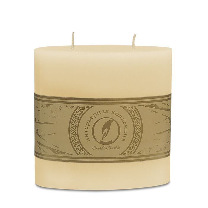 свеча овальная призма 125х63х125 2 фитиля кремовый
