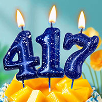 Свечи-цифры "звездное небо"