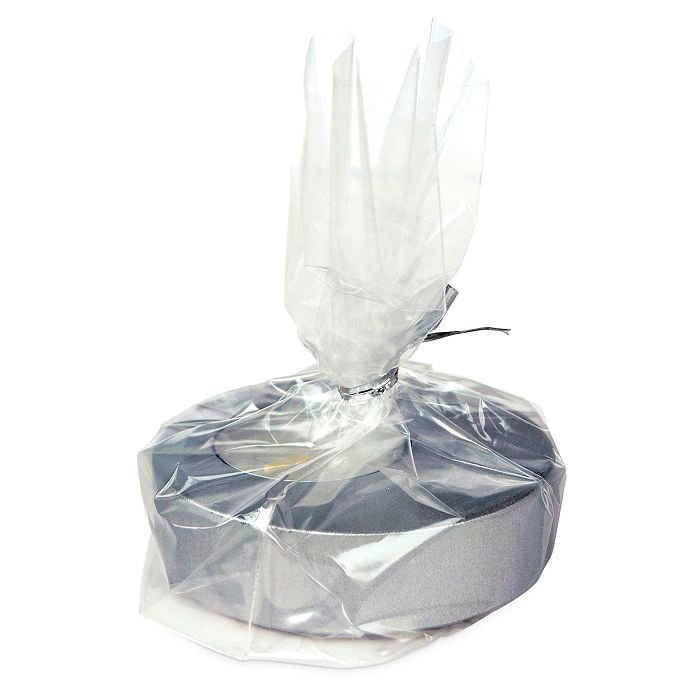 подсвечник гипсовый под чайную свечу "шайба" серебро