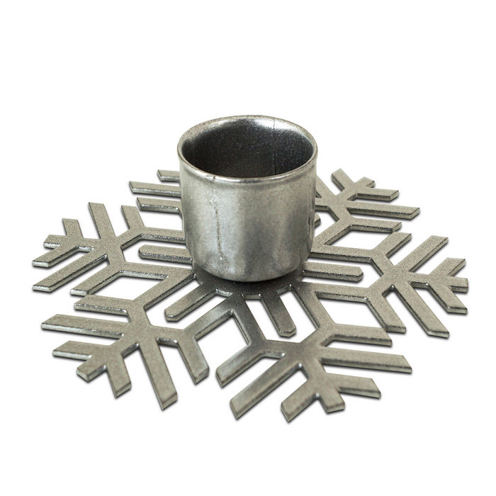 подсвечник "снежинка" цвет серебро