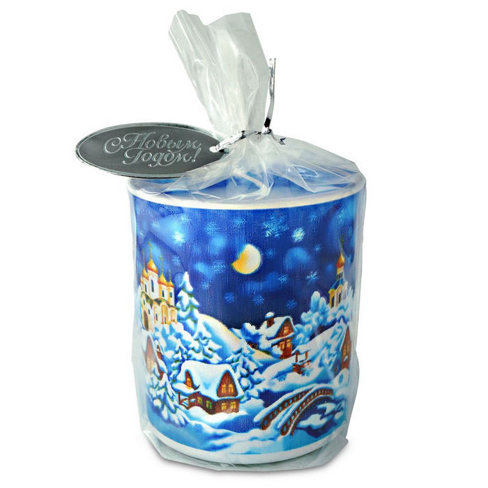 свеча в стекле "зимняя ночь"