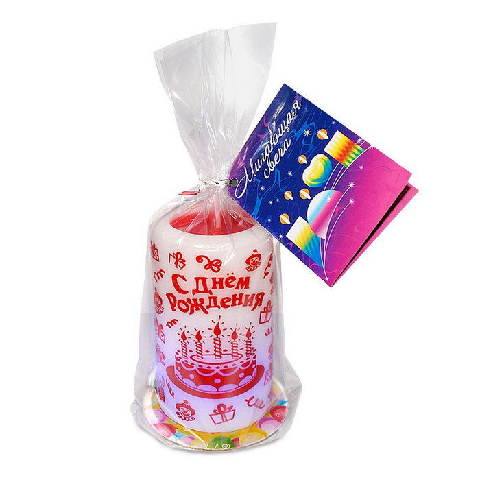 свеча "с днем рождения" хамелеон арома мед