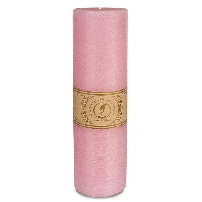 свеча цилиндр d80h305 розовый