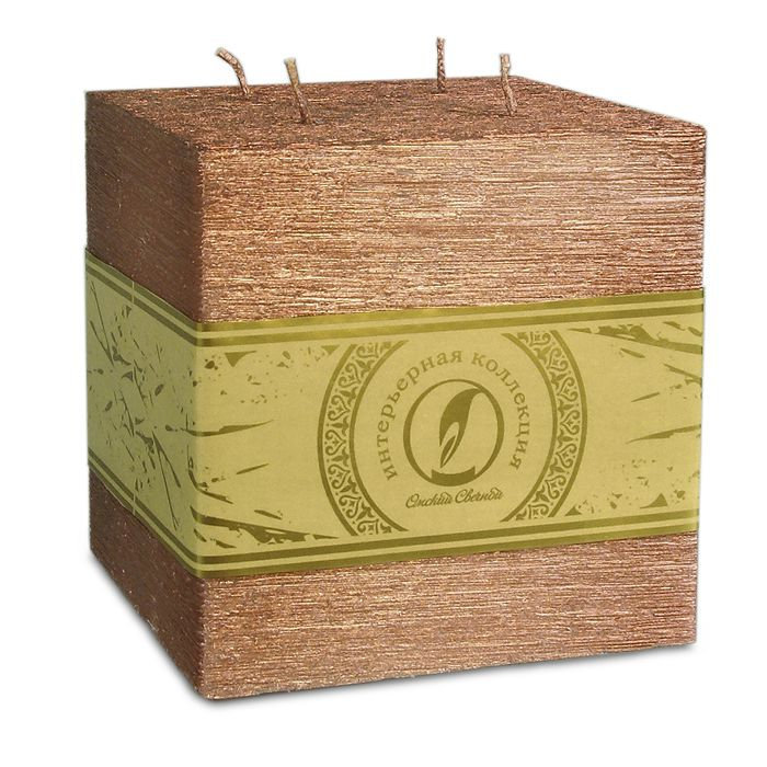 свеча куб 125 4 фитиля бронза