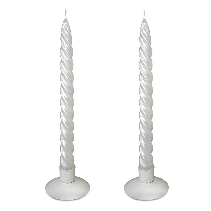 свеча витая 2 шт перламутровая