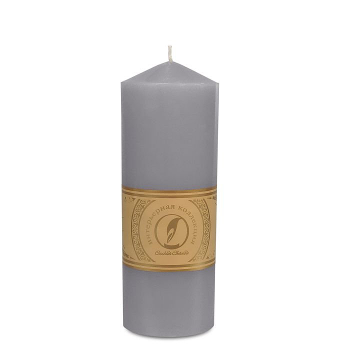 свеча цилиндр с конусом d70h200 дымчато-голубой