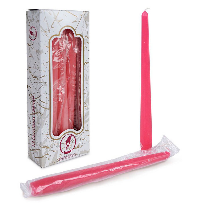 свеча античная 10 шт с. розовая