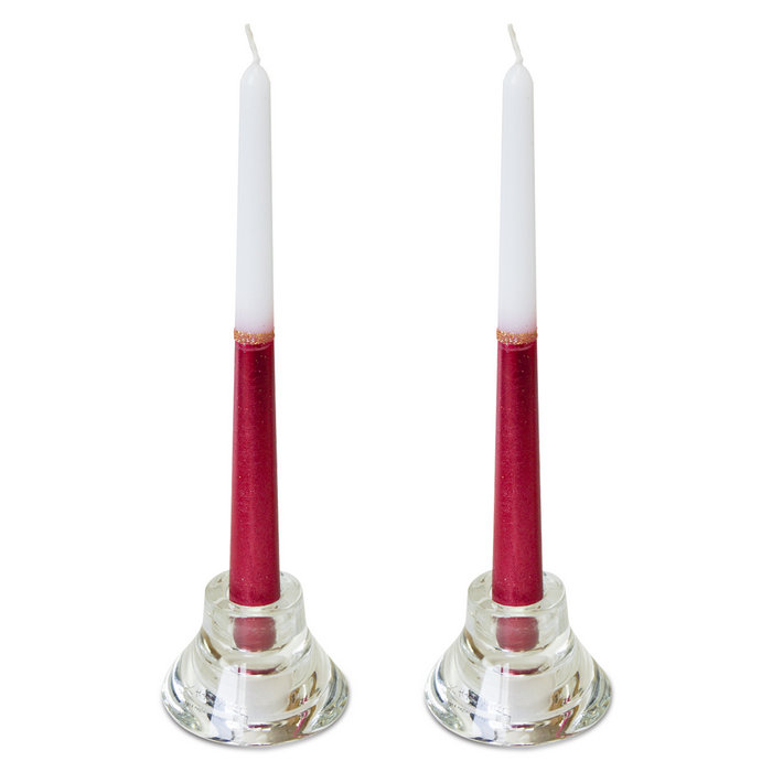 свеча античная 2 шт рубиново-белая