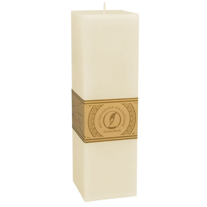 свеча квадратная призма 75х75х250 слоновая кость