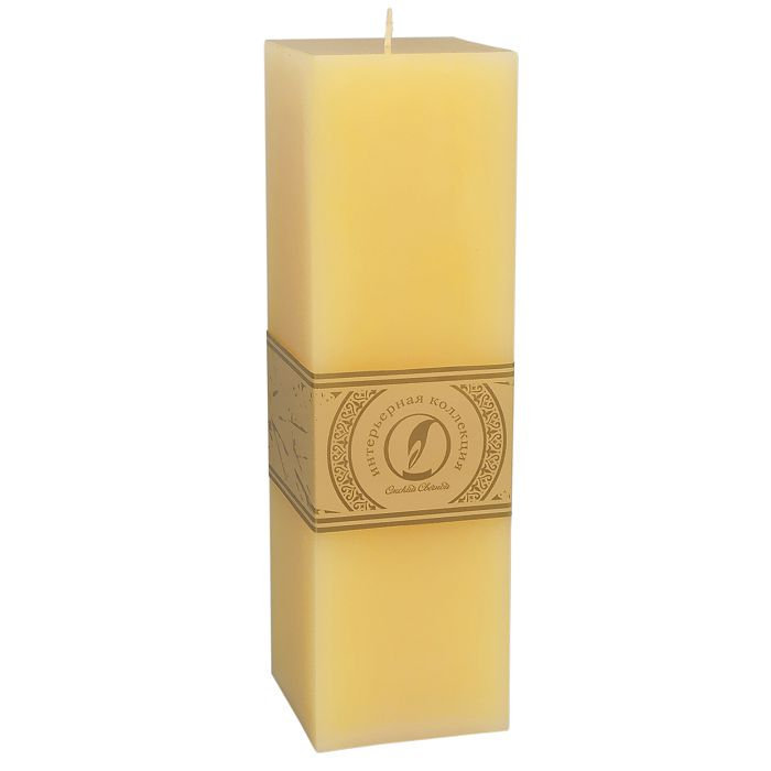 свеча квадратная призма 75х75х250 желтый