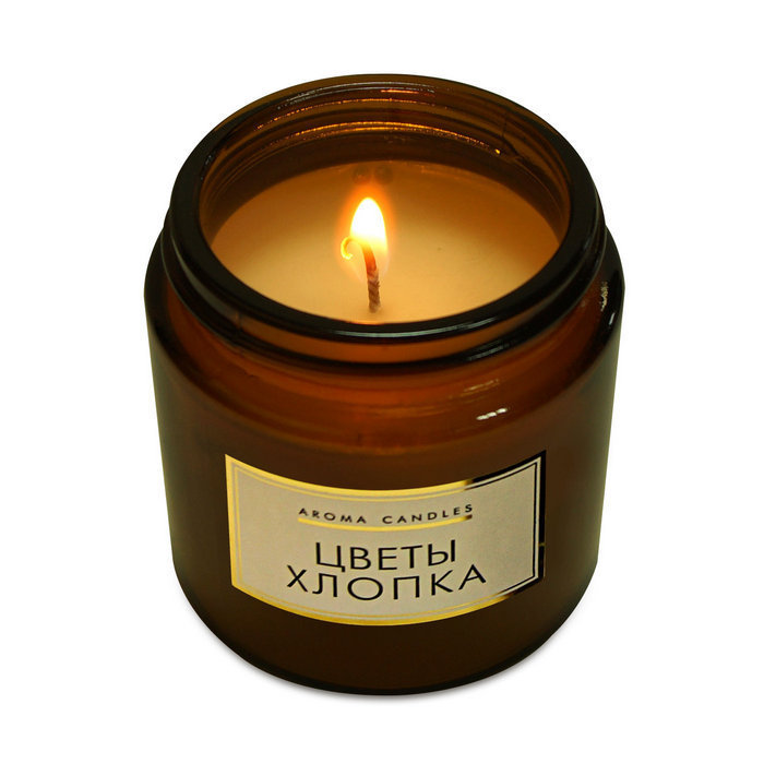 свечи в банке ароматизированные "цветы хлопка"