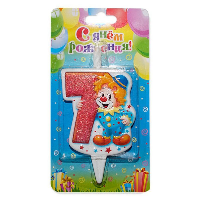 свеча тортовая 7 "клоун"
