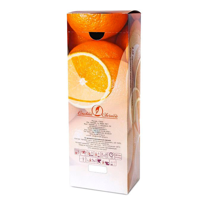 свеча ароматизированная античная 12 шт "апельсин"