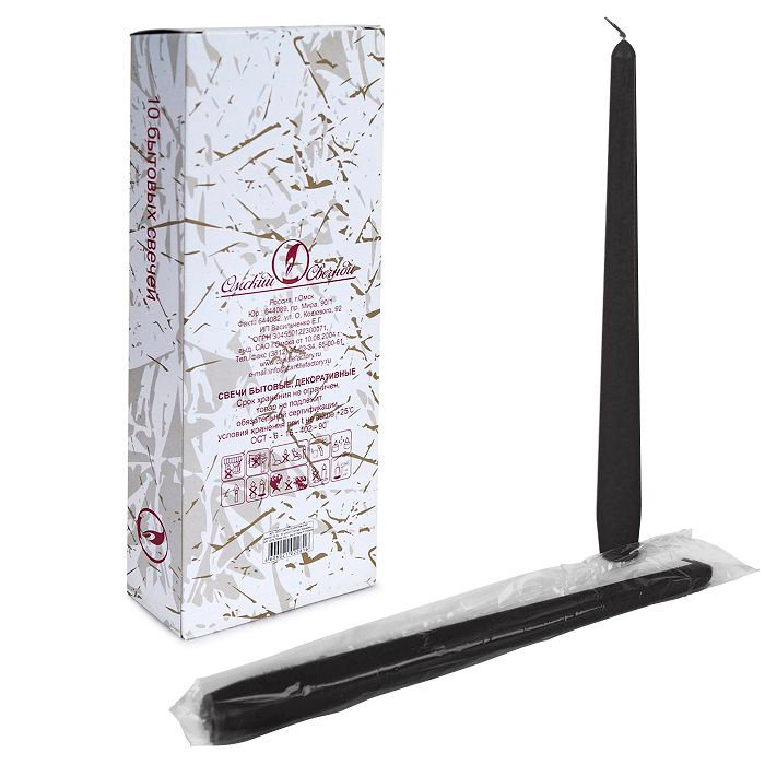 свеча античная 10 шт черная