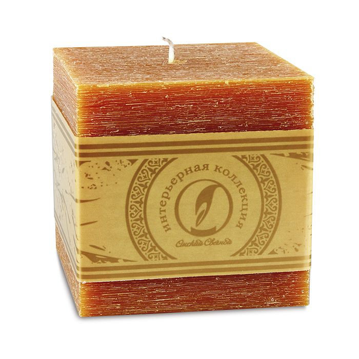 свеча куб 100 коричневый