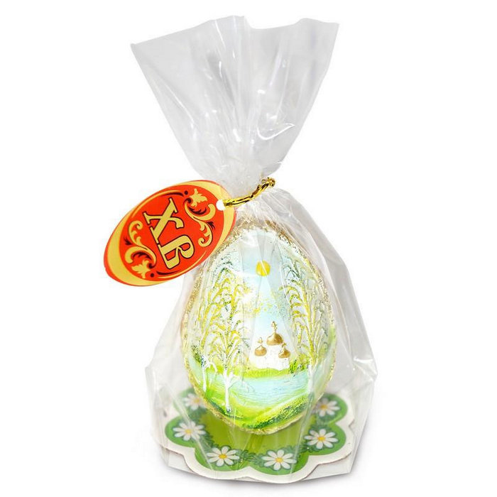 свеча Яйцо плетеное позолоченное Русский пейзаж