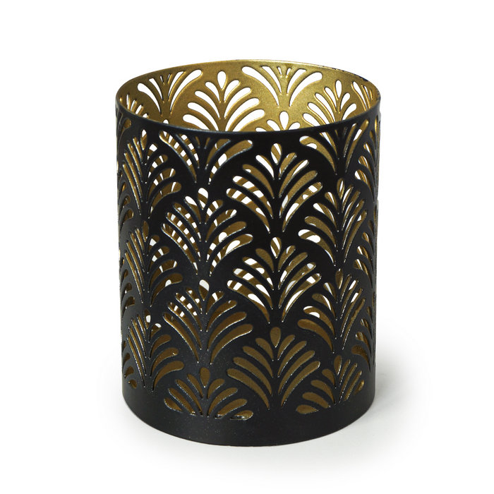 подсвечник  "цилиндр № 6" цвет черный с золотом