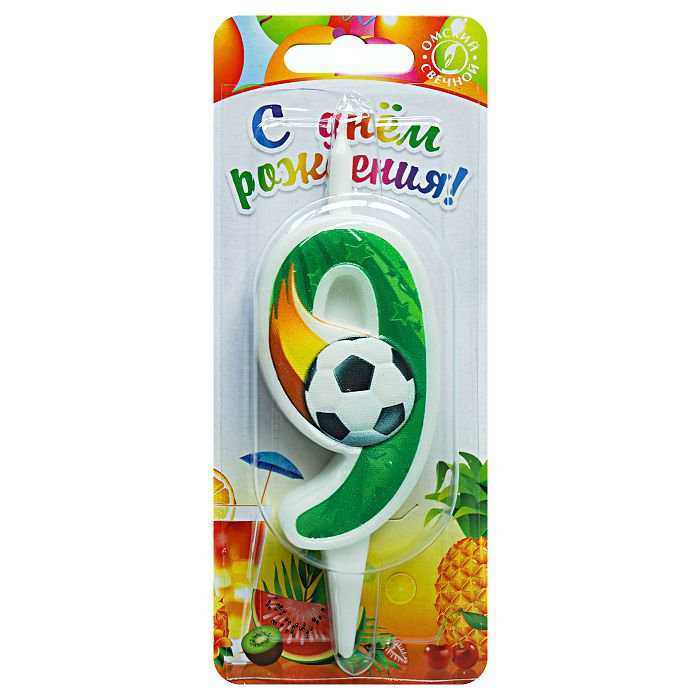 Свеча тортовая 9 "Футбольная"