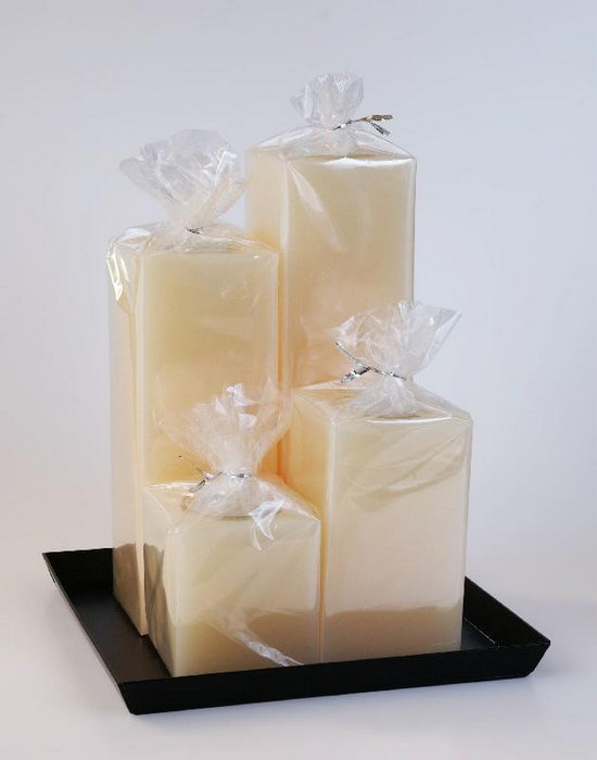 свечи квадратная композиция кремовая