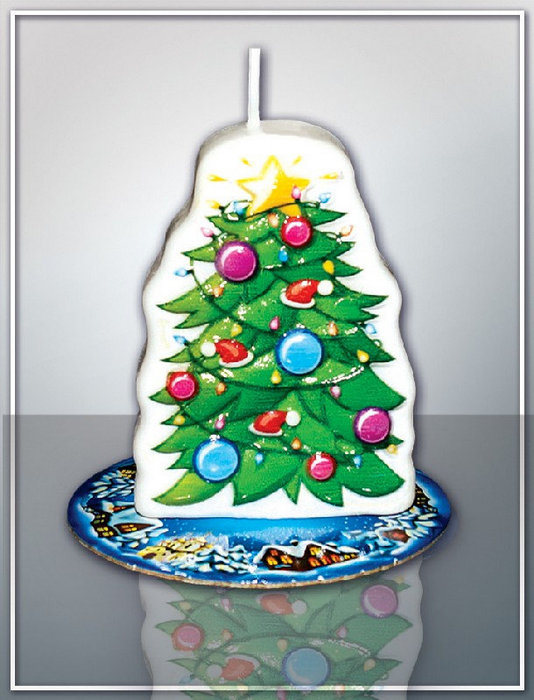 свеча-барельеф  "новогоднее предсказание" микс