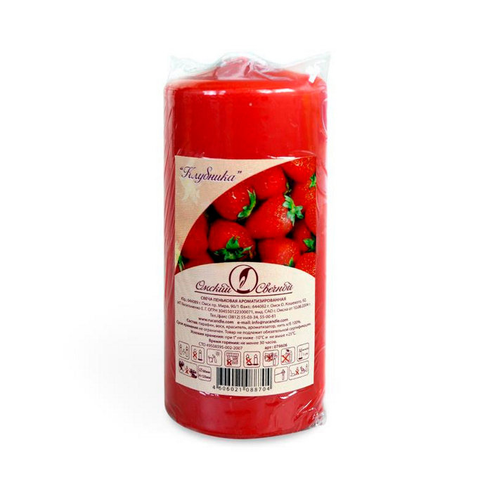 свеча пеньковая 60х125 "клубника"