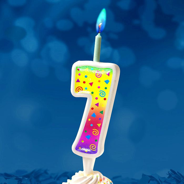 свеча торт. с цветным пламенем 7