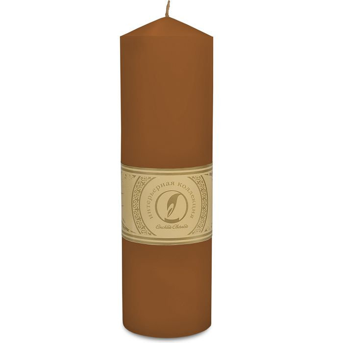свеча цилиндр с конусом d70h250 коричневый