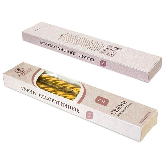 свеча витая 2 шт золотая